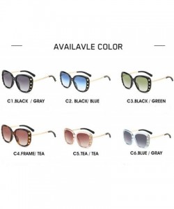 Oversized 2019 new oversized fashion square sunglasses for women designer metal UV400 sun glasses - Black&blue - CN18WTSIEWG ...