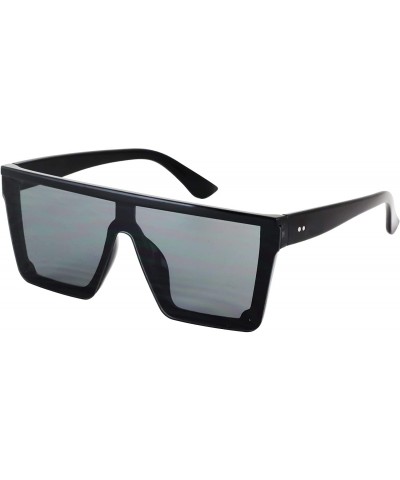 Rimless Fashion Oversized Sunglasses Semi Rimless Aviator - Black - CV18T978LE7 $10.12