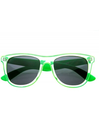 Wayfarer Candy Colorful Jolly Rancher Raver Rolling Transparent Horn Rimmed Sunglasses (Green) - CO116Q2K52V $10.40