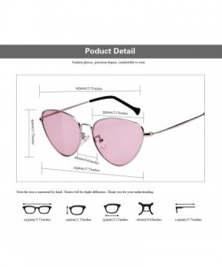 Oversized Womens Cat Eye Mod Metal Glasses Fashion Sunglasses - Gold / Red Lens - CM18557WGW5 $12.12