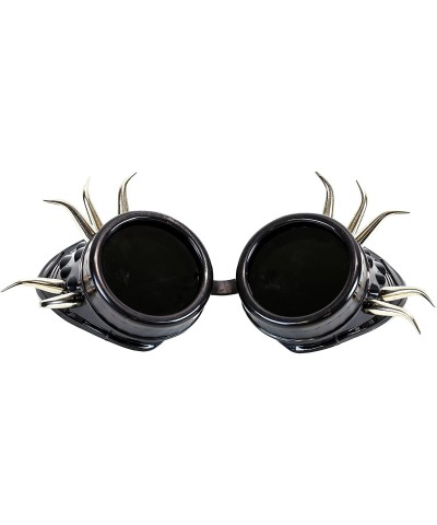 Aviator Black Goggles Horn Spike Cosplay Aviator Steampunk Gothic Burning Man - C81281BK6YB $28.98
