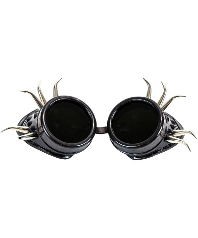 Aviator Black Goggles Horn Spike Cosplay Aviator Steampunk Gothic Burning Man - C81281BK6YB $19.06