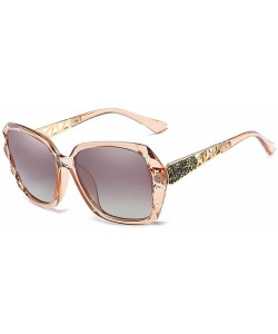 Square Square Frame Luxury Diamond Brand Designer Sun Glasses Women Sunglasses UV400 - Brown - CT18T6YR552 $15.73
