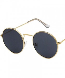 Round Unisex Sunglasses Retro Gold Red Drive Holiday Round Non-Polarized UV400 - Gold Grey - CZ18RLEI5YU $11.71