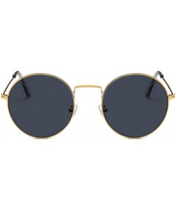 Round Unisex Sunglasses Retro Gold Red Drive Holiday Round Non-Polarized UV400 - Gold Grey - CZ18RLEI5YU $11.71