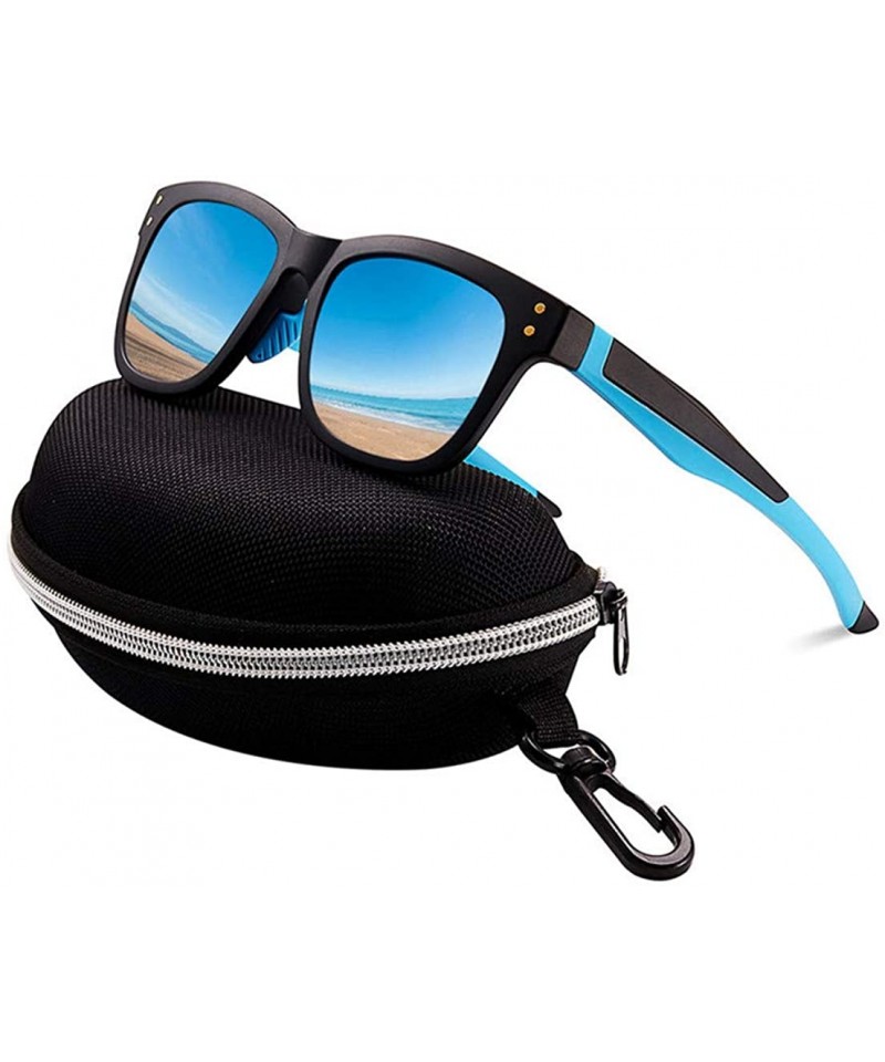 Oversized Mens Womens Polarized Sunglasses Large Frame Ultra Light Glasses - Blue&mirrored - C318C8HMSI7 $12.91