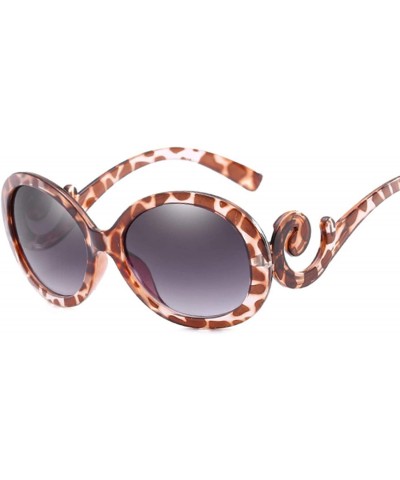 Oval Red Oval Sunglasses Women Retro Brand Design Vintage Sun Glasses Female Ladies Eyewear Feminino UV400 - Leopard - CG198Z...