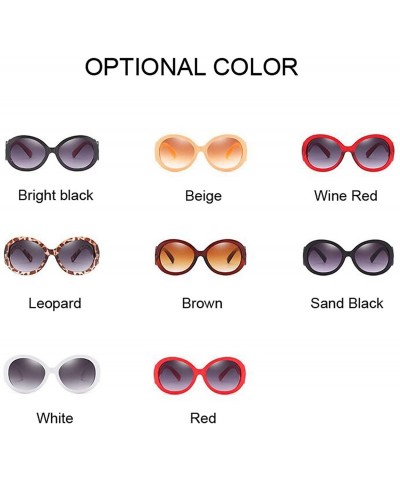 Oval Red Oval Sunglasses Women Retro Brand Design Vintage Sun Glasses Female Ladies Eyewear Feminino UV400 - Leopard - CG198Z...