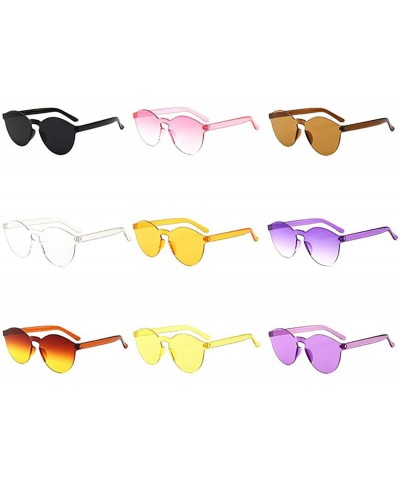 Round Unisex Fashion Candy Colors Round Outdoor Sunglasses Sunglasses - Light Yellow - CP199O7YD0O $12.10