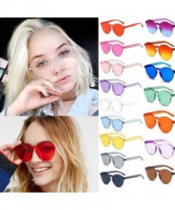 Round Unisex Fashion Candy Colors Round Outdoor Sunglasses Sunglasses - Light Yellow - CP199O7YD0O $12.10