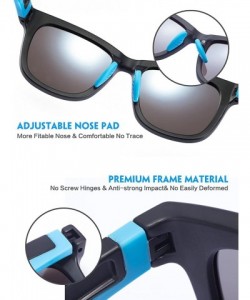 Oversized Mens Womens Polarized Sunglasses Large Frame Ultra Light Glasses - Blue&mirrored - C318C8HMSI7 $28.02