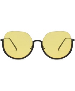 Square Fashion Designer Irregular Shape Sunglasses for Women Flat Mirrored Lens Man Women Glasses Vintage Retro - Yellow - CA...
