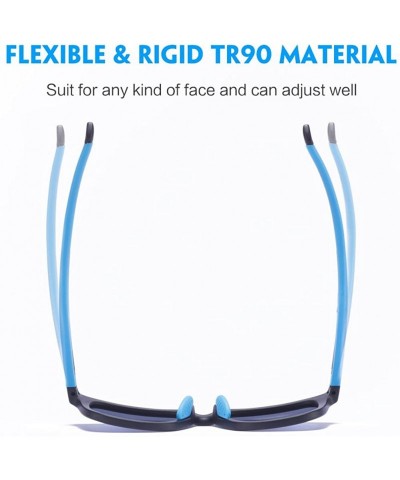 Oversized Mens Womens Polarized Sunglasses Large Frame Ultra Light Glasses - Blue&mirrored - C318C8HMSI7 $28.02