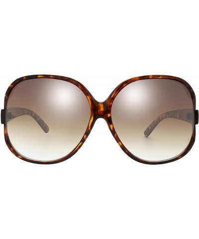 Wrap New Women's Vintage Style Jackie O Huge Frame Ocean Colored Lens Sunglasses - 13-demi Amber - CY18EQ5KOMD $22.95