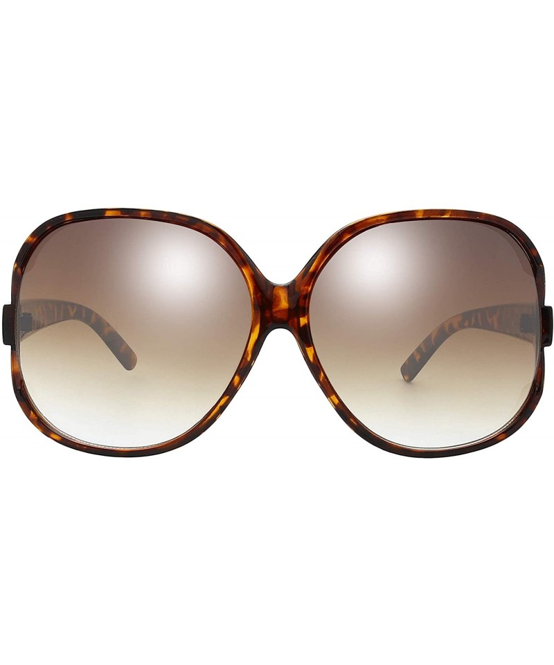 Wrap New Women's Vintage Style Jackie O Huge Frame Ocean Colored Lens Sunglasses - 13-demi Amber - CY18EQ5KOMD $10.11