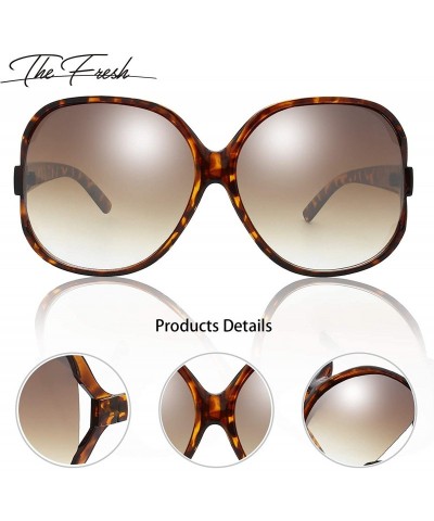 Wrap New Women's Vintage Style Jackie O Huge Frame Ocean Colored Lens Sunglasses - 13-demi Amber - CY18EQ5KOMD $10.11