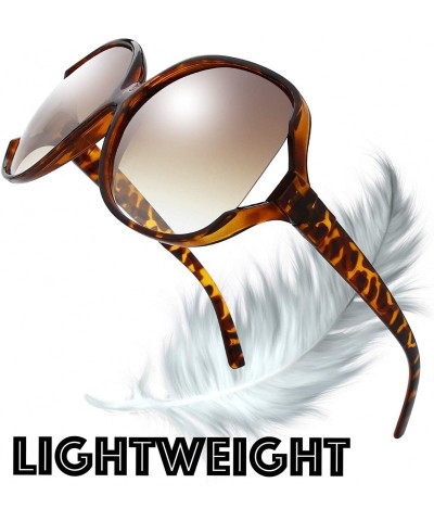 Wrap New Women's Vintage Style Jackie O Huge Frame Ocean Colored Lens Sunglasses - 13-demi Amber - CY18EQ5KOMD $10.11