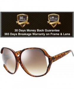 Wrap New Women's Vintage Style Jackie O Huge Frame Ocean Colored Lens Sunglasses - 13-demi Amber - CY18EQ5KOMD $10.11