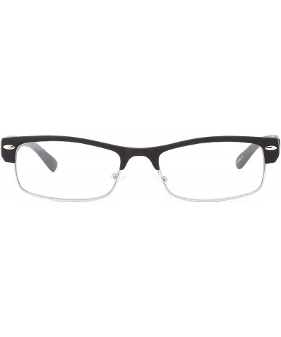 Wayfarer Unisex Classic Vintage Horn Rimmed Style Half Frame Clear Lens Eye Glasses for Men & Women - Rubber Black - CS11G6GT...
