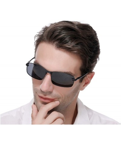 Rectangular Photochromic Day Night Vision Driving Glasses Anti-glare for Foggy/Cloudy/Rainy - C818W0NQGRL $8.90