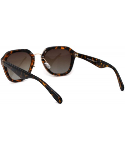 Rectangular Polarized Womens Chic Mod Designer Fashion Thick Plastic Rectangular Sunglasses - Tortoise Smoke - CA192RWT8YZ $1...