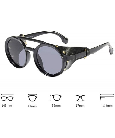 Round Women's Retro Small Round Plastic Frame Candy Color Design Sunglasses - Bright Black Gray - C318W5EHU0X $24.97