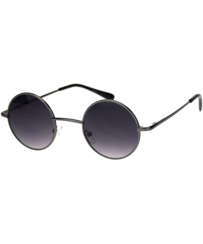 Round Super Snug Small Round Circle Lens Hippie Metal Rim Sunglasses - Gunmetal Smoke - CT18R38MCGH $12.85