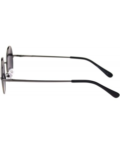 Round Super Snug Small Round Circle Lens Hippie Metal Rim Sunglasses - Gunmetal Smoke - CT18R38MCGH $12.85
