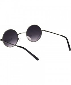 Round Super Snug Small Round Circle Lens Hippie Metal Rim Sunglasses - Gunmetal Smoke - CT18R38MCGH $12.85
