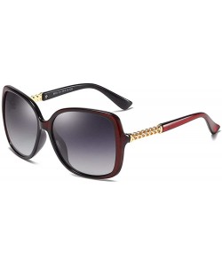 Oversized Polarized Sunglasses Fashion Large Frame Women's Anti-ultraviolet - D - CB18Q88UCX9 $23.75