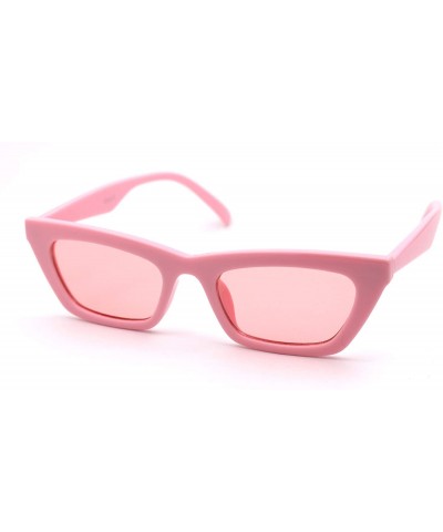 Rectangular Womens Mod Simple Pop Color Squared Cat Eye Sunglasses - Pink - C018WNCTEWW $8.28