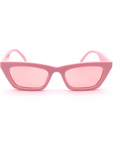 Rectangular Womens Mod Simple Pop Color Squared Cat Eye Sunglasses - Pink - C018WNCTEWW $8.28