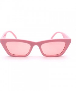 Rectangular Womens Mod Simple Pop Color Squared Cat Eye Sunglasses - Pink - C018WNCTEWW $8.28