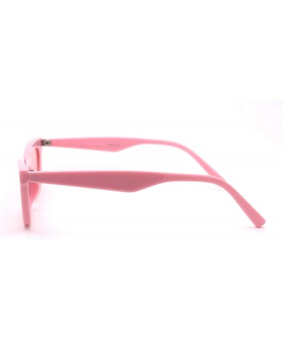 Rectangular Womens Mod Simple Pop Color Squared Cat Eye Sunglasses - Pink - C018WNCTEWW $8.28