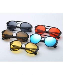 Goggle Metal Frame Side Shield Oval 60mm Hipster Round Sunglasses Vintage Retro Punk Gothic Hippie Circle Retro - CL18LRSXCCM...