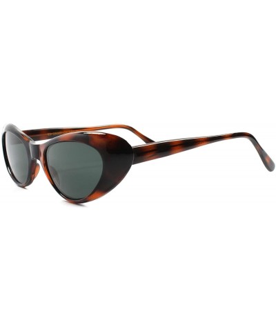 Cat Eye Classic Vintage Deadstock Rockabilly 70's Womens Cat Eye Sunglasses - Black & Brown - CL189RG456Q $18.47