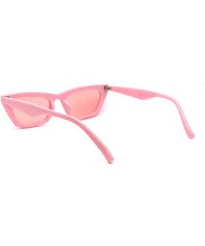 Rectangular Womens Mod Simple Pop Color Squared Cat Eye Sunglasses - Pink - C018WNCTEWW $8.28