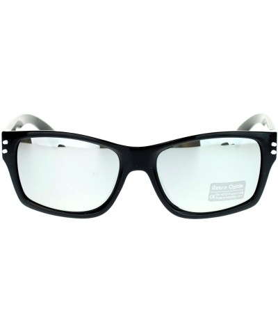 Rectangular STFU! Unisex Sunglasses Classic Rectangular Reflective Lens - White - CZ11P5E1B8D $9.99