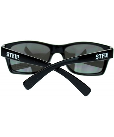 Rectangular STFU! Unisex Sunglasses Classic Rectangular Reflective Lens - White - CZ11P5E1B8D $9.99