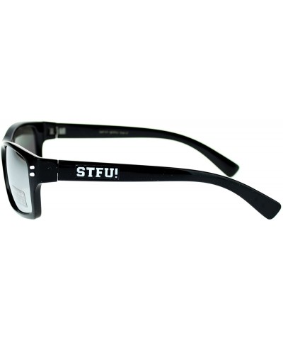 Rectangular STFU! Unisex Sunglasses Classic Rectangular Reflective Lens - White - CZ11P5E1B8D $9.99