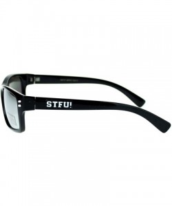 Rectangular STFU! Unisex Sunglasses Classic Rectangular Reflective Lens - White - CZ11P5E1B8D $9.99