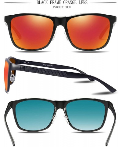 Rectangular Mens Polarized Driving Sunglasses For Mens Women Al-Mg Metal Frame Lightweight Fishing Sports Outdoors - C0193QSH...