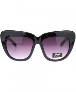 Cat Eye Giselle Trendy Womens Nerdy Thick Plastic Oversized Cat Eye Sunglasses - Black Purple - C211O55AQAZ $9.79