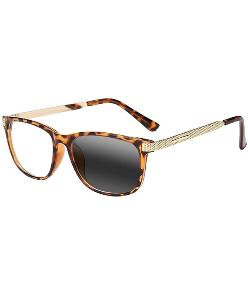 Rectangular Men Women Fashion Bifocal Reading Glass Retro Transition Photochromic UV400 Anti-UV Reader - Leopard - CY18Z49ZZM...