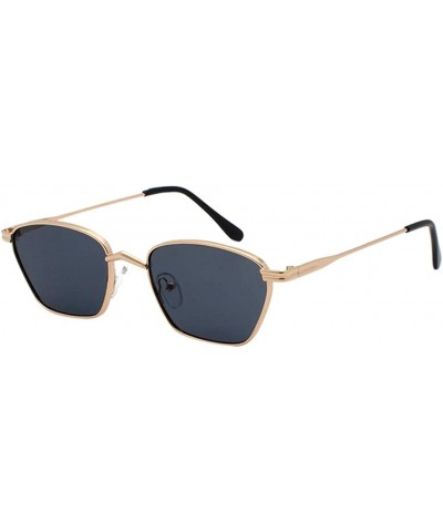 Rimless Metal Frame Polarized Sun Glasses for Women Men-Narrow Wide Mirrored Lens Fashion Goggle Eyewear Sunglasses - Gy - C6...