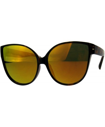 Butterfly Oversized Butterfly Sunglasses Womens Designer Fashion Mirror Lens - Tortoise (Orange Mirror) - CJ18EHK292W $9.89