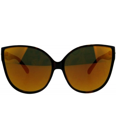 Butterfly Oversized Butterfly Sunglasses Womens Designer Fashion Mirror Lens - Tortoise (Orange Mirror) - CJ18EHK292W $9.89