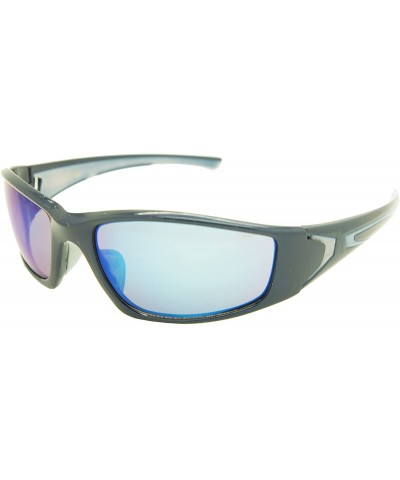 Rectangular Double Injection Sunglasses SPORTS - 9727 Dark Blue / Blue Mirror - CJ12HTY4FIJ $41.68