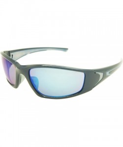 Rectangular Double Injection Sunglasses SPORTS - 9727 Dark Blue / Blue Mirror - CJ12HTY4FIJ $16.10