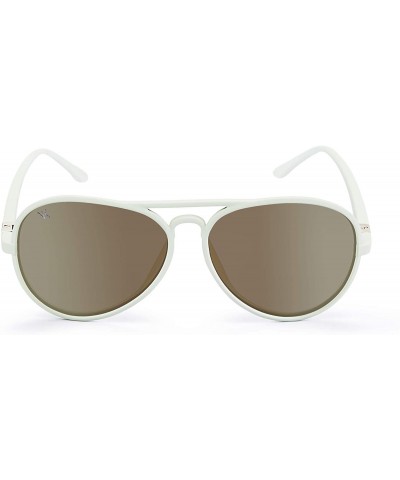 Round Alex - Mirrored Polarized Aviator Sunglasses for Women with UV Protection - Grey - CV18TEQU6C5 $29.06